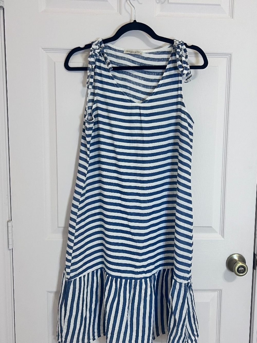 Francesca Bettini Navy and White Midi Dress Size S